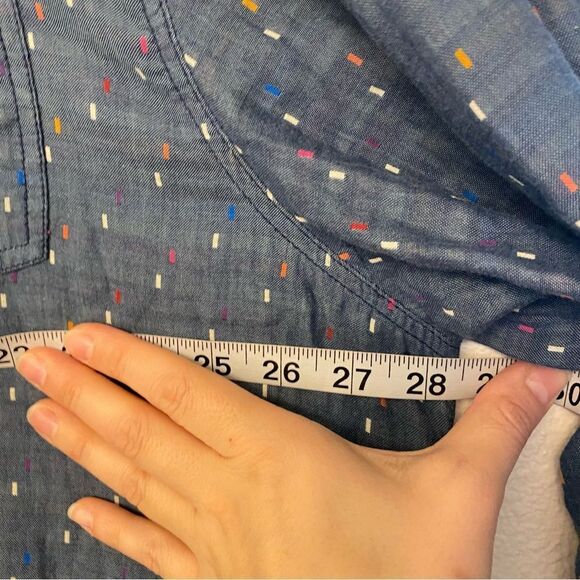 Carbon 2 Cobalt Button Down Shirt Cotton Woven 2 Ply Confetti Sprinkle Blue XXL - Picture 9 of 10